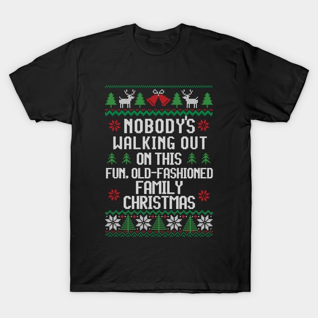 Nobody's walking out on this fun, old-fashioned family christmas T-Shirt by BodinStreet